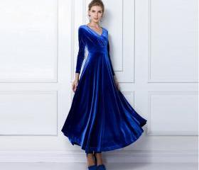 royal blue and green dress